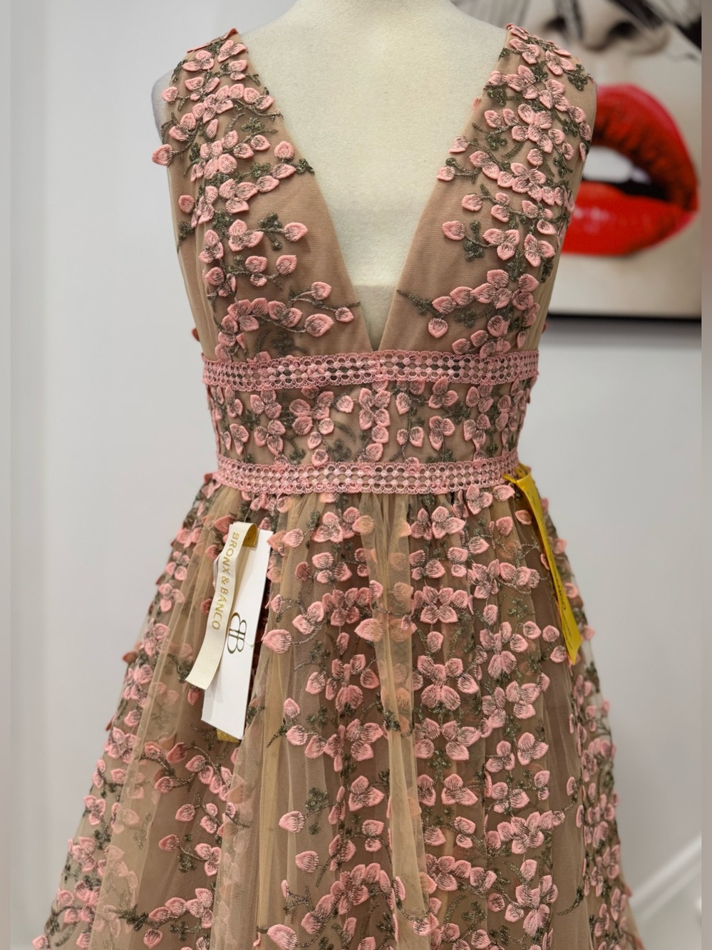 Bronx and Banco Megan Floral Embroidered A-Line Maxi Dress - Picture 3 of 15